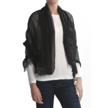 Asian Eye Desiree Large Wrap - Cotton, Wispy Fringe (For Women) in Black - Closeouts