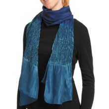Asian Eye Dolphin Shibouri Scarf - Silk (For Women) in Navy - Closeouts