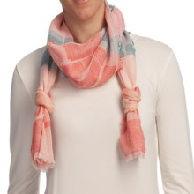 Asian Eye Escala Cotton Jacquard Scarf in Peach - Closeouts