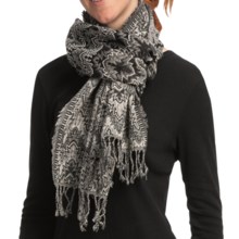 Asian Eye Fuego Wool Flame Stitch Scarf (For Women) in Gray/Black - Closeouts