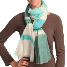 Asian Eye Gossamer Scarf - Lightweight, Wool (For Women) in Aqua - Closeouts