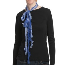Asian Eye Hula Girl Layered Scarf - Sheer in Blue - Closeouts
