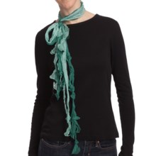 Asian Eye Hula Girl Layered Scarf - Sheer in Teal - Closeouts