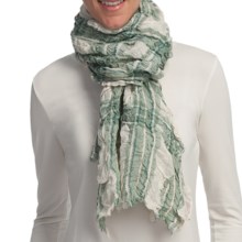 Asian Eye Indie Plaid Scarf - Cotton-Linen (For Women) in Green - Closeouts