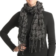 Asian Eye Juicy Fruit Scarf - Textured Wool (For Women) in Black/White - Closeouts