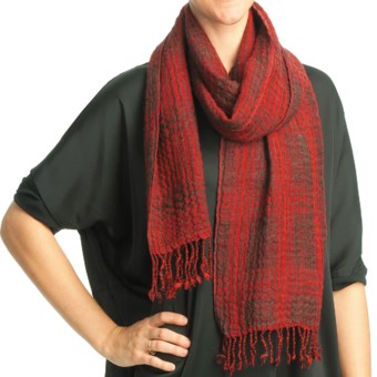 Asian Eye Kerouac Scarf - Wool, Reversible (For Women) in Red