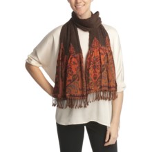 Asian Eye Kumo Castaway Scarf - Wool (For Women) in Brown/Orange - Closeouts