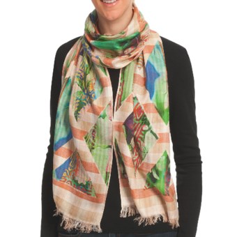 Asian Eye Lanai Scarf - Cotton Jacquard (For Women) in Beige