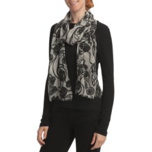 Asian Eye Leia Scarf - Lightweight Boiled Wool (For Women) in White/Black - Closeouts