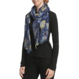 Asian Eye Melrose Floral Scarf - Lightweight, Boiled Wool (For Women)