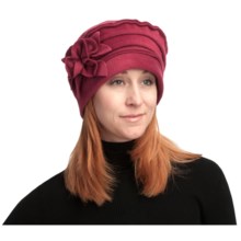 Asian Eye Nikki Fashionable Fleece Hat - Floral Accent (For Women) in Red - Closeouts