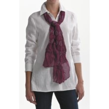Asian Eye Procession Ruffle-End Scarf (For Women) in Mulberry - Closeouts