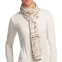 Asian Eye Ripple Handcrafted Scarf - Silk in Brown - Closeouts
