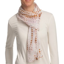 Asian Eye Ripple Handcrafted Scarf - Silk in Rose - Closeouts