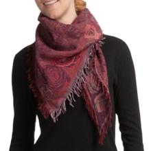 Asian Eye Rosa Triangle Scarf - Boiled Wool (For Women) in Red Multi - Closeouts