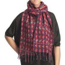 Asian Eye Shadowbox Over-Under Scarf - Woven Wool (For Women) in Purple - Closeouts