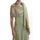 Asian Eye Silk Jacquard Shawl - Jelly Bean (For Women)