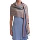 Asian Eye Silk Jacquard Shawl - Jelly Bean (For Women)