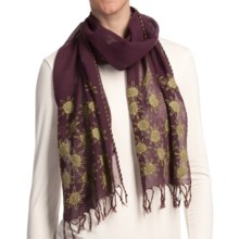 Asian Eye Sunny Scarf - Lightweight Wool (For Women) in Purple Multi - Closeouts