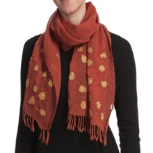 Asian Eye Sunny Scarf - Lightweight Wool (For Women) in Rust Multi - Closeouts