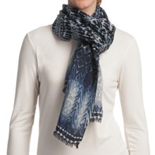 Asian Eye Tatu Scarf - Light Wool (For Women) in Blue Multi - Closeouts