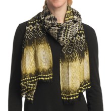 Asian Eye Tatu Scarf - Light Wool (For Women) in Gold/Brown Multi - Closeouts