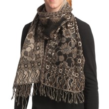 Asian Eye Tonga Boiled Wool Scarf - Reversible (For Women) in Brown Multi - Closeouts