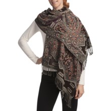 Asian Eye Whitecaps Shawl - Wool (For Women) in Mulberry/Mint Green - Closeouts