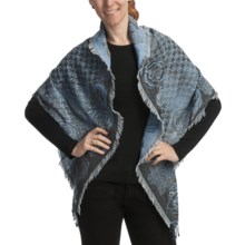 Asian Eye Windsor Scarf - Wool (For Women) in Blue Multi - Closeouts