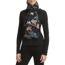 Asian Eye Wonderland Muffler - Embroidered Wool (For Women) in Blue Multi - Closeouts