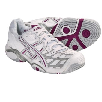 Asics GEL-Challenger 8 Tennis Shoes (For Women) in White/Silver/Boysenberry
