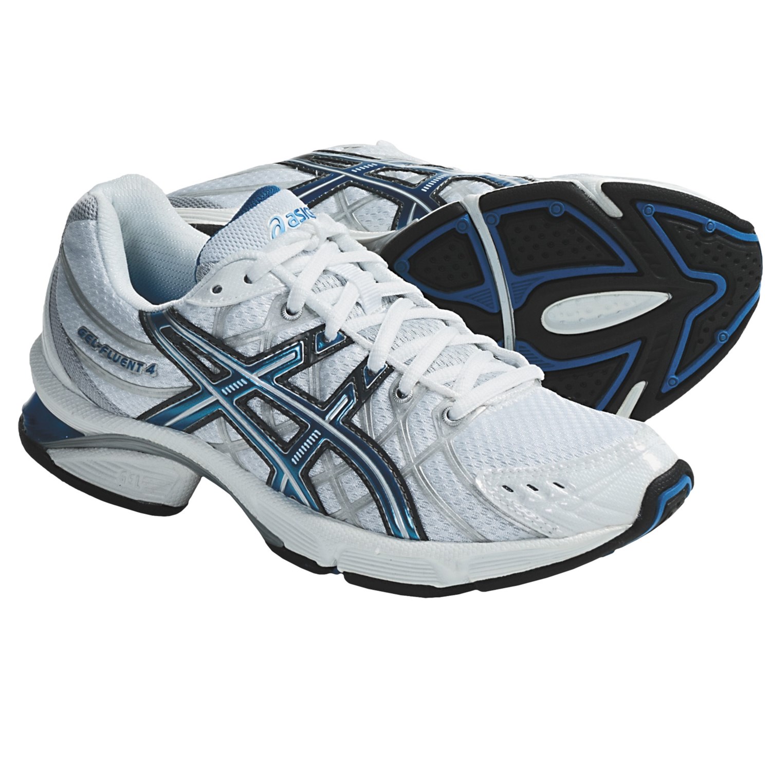 Asics GEL Fluent 4 Running Shoes (For Women) in White/Malibu/Silver