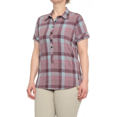 Flylow Aster Shirt - UPF 30+, Short Sleeve (For Women) - MAUVE (PLAID) (L )