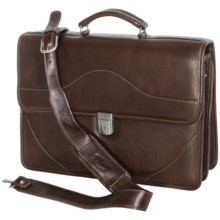 34%OFF ビジネスとラップトップバッグ アストンダブルコンパートメントレザーブリーフケース Aston Double-Compartment Leather Briefcase画像