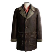 Aston Krek Shearling Coat with Patch Pockets (For Men) in Krek Chestnut - Closeouts