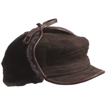 ASTON LEATHER LUXE SHEEPSKIN HAT (For Men) in Brown Suede