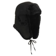 Aston Leather Vermont Hat - Shearling (For Men) in Black Suede - Closeouts