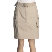 Atelier Luxe Casual Cotton Skirt -Pocketed (For Women) in Khaki - Closeouts