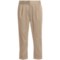 Atelier Luxe Cotton Sateen Capri Pants - Pleated, Cuffed (For Women) in Khaki