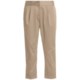 Atelier Luxe Cotton Sateen Capri Pants - Pleated, Cuffed (For Women)
