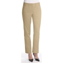 Atelier Luxe Cotton Sateen Pants - Slim Leg (For Women) in Khaki - Closeouts