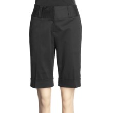 Atelier Luxe Cotton Sateen Shorts (For Women) in Black - Closeouts