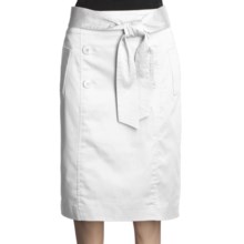 Atelier Luxe Cotton Sateen Skirt - Belted (For Women) in White - Closeouts