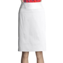 Atelier Luxe Cotton Sateen Skirt - Slim (For Women) in White - Closeouts