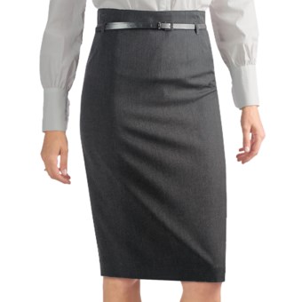 Atelier Luxe Straight Skirt - Belted (For Women) in Charcoal