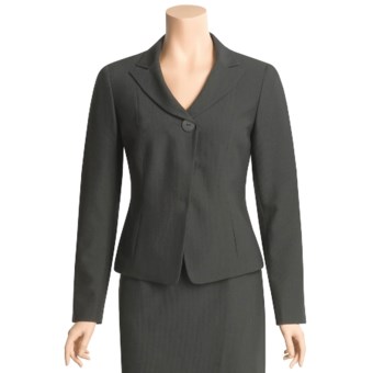 Atelier Shadow Stripe Suit Jacket - Pleated Back (For Women) in Black/Grey