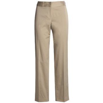 Atelier Slim Leg Pant - Silver-Tone Buckle (For Women) in Khaki