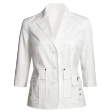 Atelier Stretch Cotton Jacket - 3/4 Sleeve (For Women) in White - Closeouts