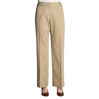 Atelier Stretch Cotton Pants - Zigzag Waistband (For Women) in Khaki