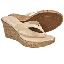 Athena Alexander Aloha Sandals - Wedge Heel (For Women) in Camel Patent - Closeouts